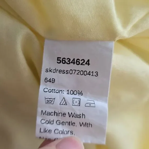 Shein Girl's Size 11/12 Yellow Dot Cotton Summer Dress - Picture 6 of 6